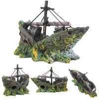 Aquarium Fish Tank Decoration Landscape Pirate Ship Shipwreck Retro Resin Design Accessories Home Decoration
