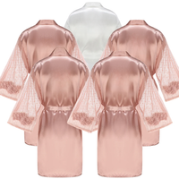 Rose Gold Team Bride Kimono Satin Women Bathrobe Wedding Sister Mother of the Bride Groom Bridesmaid Robes