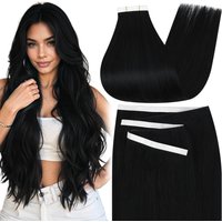 Moresoo Tape in Weft Hair Extensions Human Hair Remy Long Pu Weft Invisible Genius Tape Weft Hair Extensions Wide Weft 50G