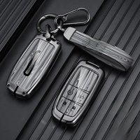 Zinc Alloy Wood Grain Car Key Case For Jeep Grand Cherokee WK2 KL Wrangler Renegade JK Commander Compass 2018 2022 Accessories