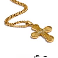Yhpup Arrivals Stainless Steel Metal Cross Vintage Fashion Necklace Pendant Daily Accessories Gold Color Retro Jewelry Gift