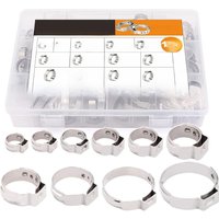 130pcs Hose Clamps 5.8-36.1mm Single Ear Stepless 304 Stainless Steel Hose Clamps Cinch Clamp Rings for Sealing Kinds