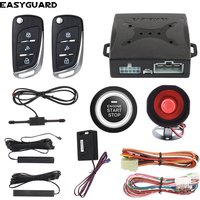 EASYGUARD EC003V-NS universal Pke car alarm with push start button & remote start for key start 12V vehicles shock sensor