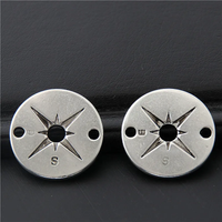 15pcs Silver Color Round compass Charms With Hole Sailing Connectors Making Pendant Necklaces Jewelry Supplies 20mm A3059