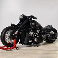 AliExpress Andole 1:5 Technical City Black Motorcycle Building Blocks High-Tech Locomotive Bike Model Bricks Toys For Kid Birthday Gift MOC