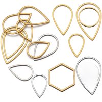 20pcs Stainless Steel Frames Charms DIY Resin Earring Pendants Base Geometry Hexagon Blank Bezel for Jewelry Making DIY Findings