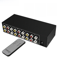 Composite AV RCA Switch splitter 4 in 2 out Analog Video C-VBS RCA AV Splitter Switch 4X2 with remote for DVD Wii PS2 TV