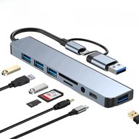 8-in-2 USB 3.0 Hubs USB C HUB USB C Docking Station 5Gbps High Speed Adapter OTG Type C to USB SD TF 3.5MM For PC Laptop Macbook