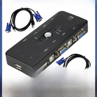 4 Port Kvm Switch USB 2.0 VGA Splitter Printer Mouse Keyboard Printer Pendrive Share Switcher 1920*1440 VGA Switch Box Adapter