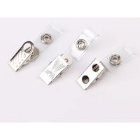 10pcs Metal Badge Clip Vinyl Strap Lanyard Alligator Hole Clamps Hanging ID Card Holder Accessories
