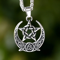 Viking Witch Celtic Cross With Knot Pendant Necklace Rune 316L Stainless Steel Men Chain Odin Gothic Amulet Jewelry Gifts
