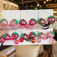 2PCS New Cute Strawberry Princess Headwear Kids Elastic Hair Bands Children Hair Ropes Girls Hair Accessories