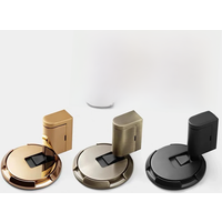 Door Stopper Metal Floor Lock Black Golden Grey Hidden Door Holders Catch Magnetic Floor Nail-free Doorstop Door Accessory DIY