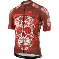 AliExpress KEMALOCE Cycling Jersey Unique Red Skull Youth Pro Team Bike Sportswear Retro Novelty China Imported Men Bicycle Shirts