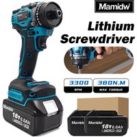 Für Makita 18V Bürstenloser Elektroschrauber 380N.M Hohes Drehmoment 3300 U/min Kabelloser Schlagschrauber für Tägliche Reparaturen & Schraubarbeiten, mit Mamidw 18V Akku