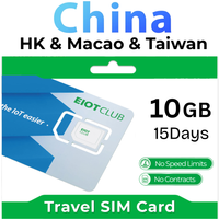 China Hong Kong Macao Taiwan High-Speed Data Only SIM Card No Roaming Fee Prepaid Data SIM Card for Business and Travel