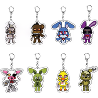 6CM Anime FNAF Horror Game Figures Bonnie Chica Foxy Acrylic Keychains Cartoon Double Sided Pendants Collection Gifts