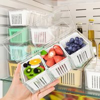 3/6 Grids Refrigerator Storage Boxes Garlic Onion Pepper Organizer Fruit Vegetable Drain Crisper Box Kitchen Sealed Containers