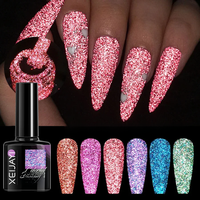 8ml Colorful Reflective Glitter Gel Nail Polish Super Flash Diamond Sparkling Painting Gel Polish Semi Permanent UV/LED Nail Gel