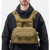 Fishing Tackle Bag with Rod & Gear Holder, Water-Resistant cross-body sling Bag