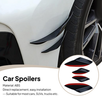 4Pcs Car Spoiler Canards Set Soft Decals Auto Collision Strip Carbon Fiber Pattern Front Bumper Lip Splitter Diffuser Spoiler