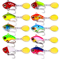 HENGJIA Rotating Metal VIB Vibration Bait 9g 13g 16g 22g Spinner Sinking Spoon Pin Crankbait Sequins Baits Fishing Tackle