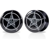 KUBOOZ Simple Acrylic Round Pentagram Body Jewelry Earring Gauges Ear Plugs Tunnels Piercing Stretchers Expanders 6-30mm 2PCS