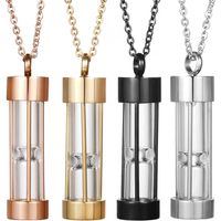 High Quality Stainless Steel Hourglass Style Necklace Open Perfume Lockets Hourglass Commemorate Loved Ones Ashes Urn Pendant