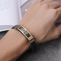 Trendy Cross Bracelet Metal Silicone Men Bracelet Accessories Party Jewelry Pulseras Acero Inoxidable Para Mujer Pulsera Hombre