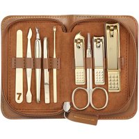 THREE SEVEN/777 14K Gold Plated Nail Clippers Set Earpick/Nail file/Nail clipper/Eyebrow clip 9 in 1 Nail Art & Tools Kits