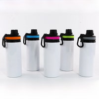 600ML Bottle 5 Colors DIY Customized Colorful Print LOGO Photo Name Text Pattern Travel Sport Team Easy Take Aluminium Portable