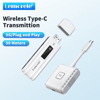Lemorele 1080P Type-C Wireless Video Transmitter HDMI Receiver Extender Kit 50M Video Transceiver for Camera Monitor PC To TV