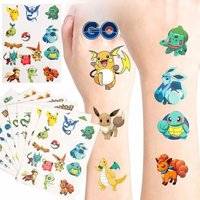 3PCS Pokemon Original Tattoo Stickers Waterproof Pikachu Sticker Funny Cartoon Girls Christmas Birthday Gift Reward Toy