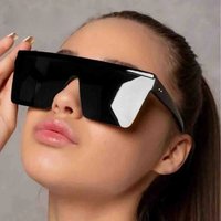 AliExpress KLASSNUM Classic White Gradient Square Sunglasses Women Fashion Retro Night Vision Drivers Goggle Men Big Frame Travel Cycling Eyewear
