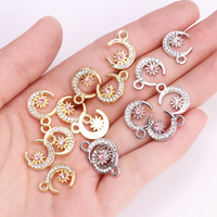 10Pcs Exquisite Zircon Alloy Sun Moon Pendant Handmade Jewelry Making Necklace Earrings Charms Diy Craft Accessories Findings