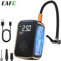 EAFC Car Tire Inflator Wireless Air Pump Air Compressor 150PSI Electric Portable Pump LED lights for Moto Bicycle Car Tyre Balls
