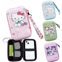 Sanrio Hello Kitty Kuromi Portable Earphone Storage Bag Data Cable Organizer Zipper Bag Multifunctional Case Charger Cover Gifts