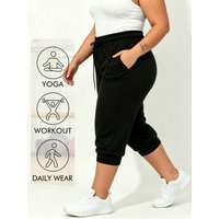 Plus Size Jogger Women's Jogger Track Cuff Sweatpants with Pockets for Yoga, Workout Women's Capri Pocket Sweatpants