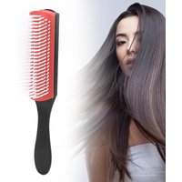 1pc 9-Row Detangling Hair Brush Denman Detangler Hairbrush Scalp Massager Straight Curly Wet Hair Comb