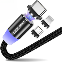 USLION Magnetic Micro USB Cable Fast Charging USB Type C Cable Magnet Charger Data Charge Cable Cord For Iphone 7 Samsung Xiaomi