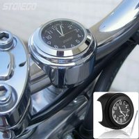 STONEGO Motorcycle Quartz Clock 7/8" Waterproof Chrome Bike Handlebar Mount Watch Aluminum Luminous Clock