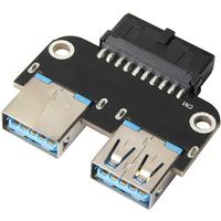 20Pin to Dual USB3.0 Adapter Connverter Desktop Motherboard 19 Pin/20P Header to 2 Ports USB 3.0 A Female Connector Card Reader