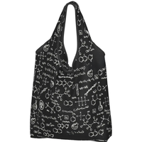 Custom Reusable Science Chemistry Pattern Shopping Bag Women Tote Bag Portable Chemical Lab Tech Groceries Shopper Bags