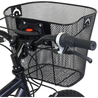 AliExpress NONE Metal Mesh Bike Basket Bike Hanging Basket MTB Bicycle Front Handlebar Basket with Handle Bracket Bike Storage Front Baskets
