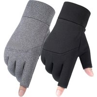 AliExpress dayselect 1Pair Fall Winter Second Finger Gloves Padded Warm Fishing Gloves Half Finger Touch Screen Windproof Anti-slip Cycling Sports