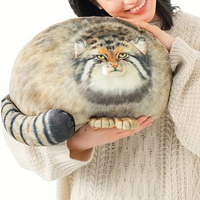 Adorable Pallas Cat Plush Body Pillow - Perfect for Kawaii Throw Pillows for Pets Lovers