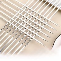 20Pcs Stainless Steel Barbecue Skewer Reusable BBQ Skewers Kebab Iron Stick For Outdoor Camping Picnic Barbecue Skewers Tools