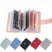KISMIS 1PC Women Men Leather 26 Slots ID Credit Card Holders RFID Blocking Wallet Case Pocket Bag