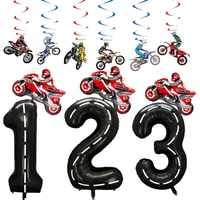 AliExpress PartiesTour Motocross 1st 2nd 3rd Birthday Party MotorBalloons Dirt Bike Hanging Swirl Girl Boy Dirt Bike Sports Racing Party Supplies