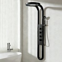 Wandmontierte LED-Duschpaneel-Armatur mit Digitalanzeige, Duschset mit Wasserfall-Funktion, Badezimmer-Duschsystem-Set